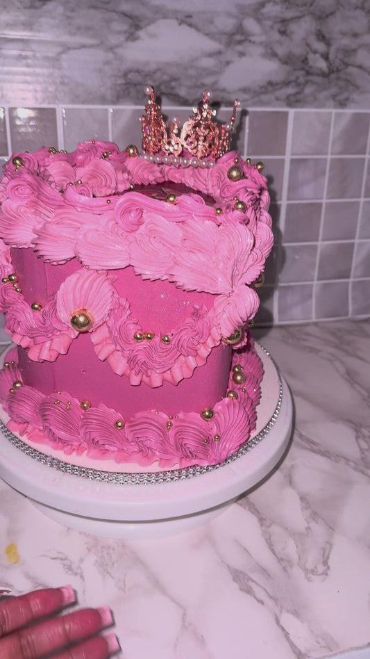 6in Custom Heart Cake